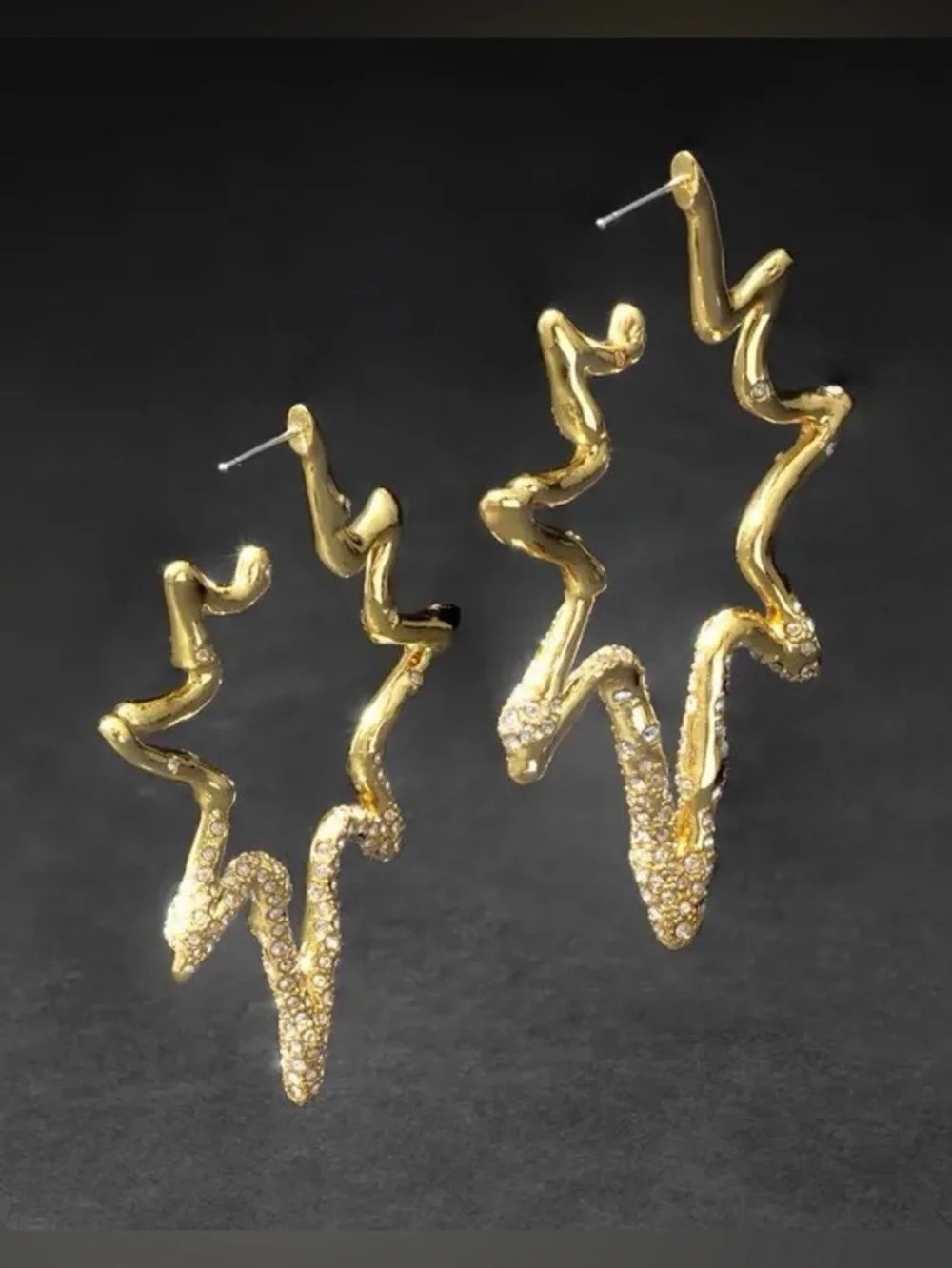 Alexis Bittar Starburst Pavé Gold Star Earrings Encrusted Clear C Z AU14